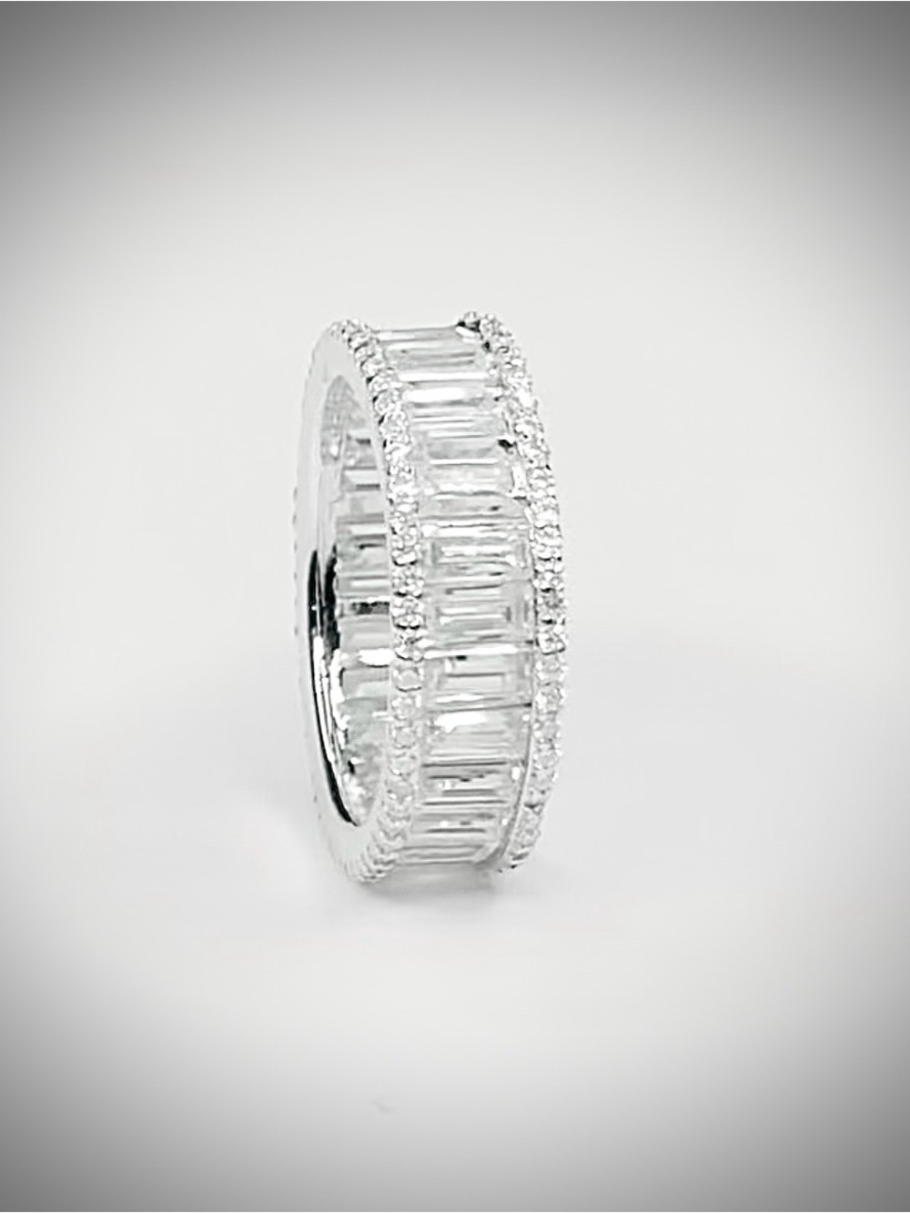 MOISSANITE 4.21 c.t.w Emerald Cut Eternity Band Ring